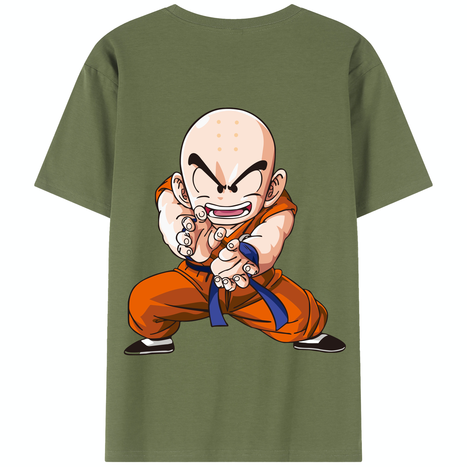 （画像用） ドラゴンボール クリリン DRAGON BALL krillin 綿100％半袖Tシャツ（背面プリント）